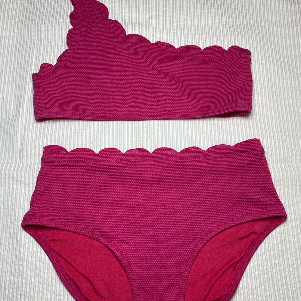 Old Navy Fuchsia Scalloped Bikini Set girls large